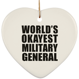 World's Okayest Military General - Heart Ornament