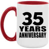 35th Anniversary 35 Years - 15oz Accent Mug Red