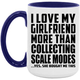 I Love My Girlfriend More Than Collecting Scale Modes - 15oz Accent Mug Purple