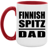 Finnish Spitz Dad - 15oz Accent Mug Red