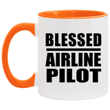 Blessed Airline Pilot - 11oz Accent Mug Orange