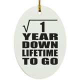 1st Anniversary Square Root of 1 Year Lifetime To Go - Oval Ornament