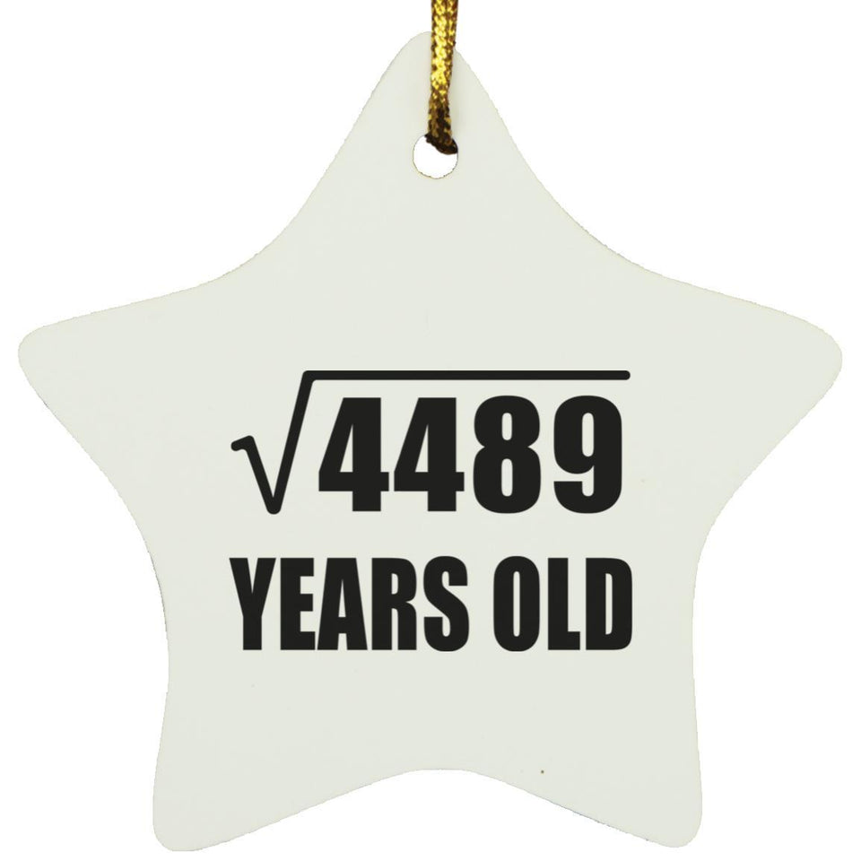 67th Birthday Square Root of 4489 Years Old - Star Ornament