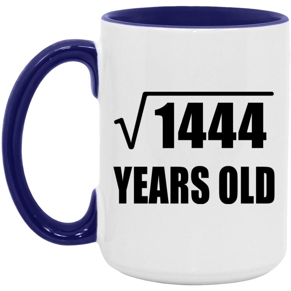38th Birthday Square Root of 1444 Years Old - 15oz Accent Mug Purple
