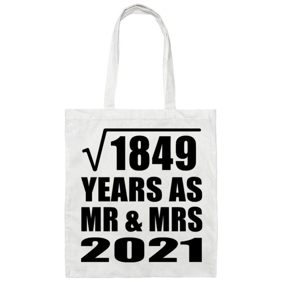43rd Anniversary Square Root of 1849 Years As Mr & Mrs 2021 - Tote Bag White