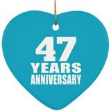 47th Anniversary 47 Years - Heart Ornament