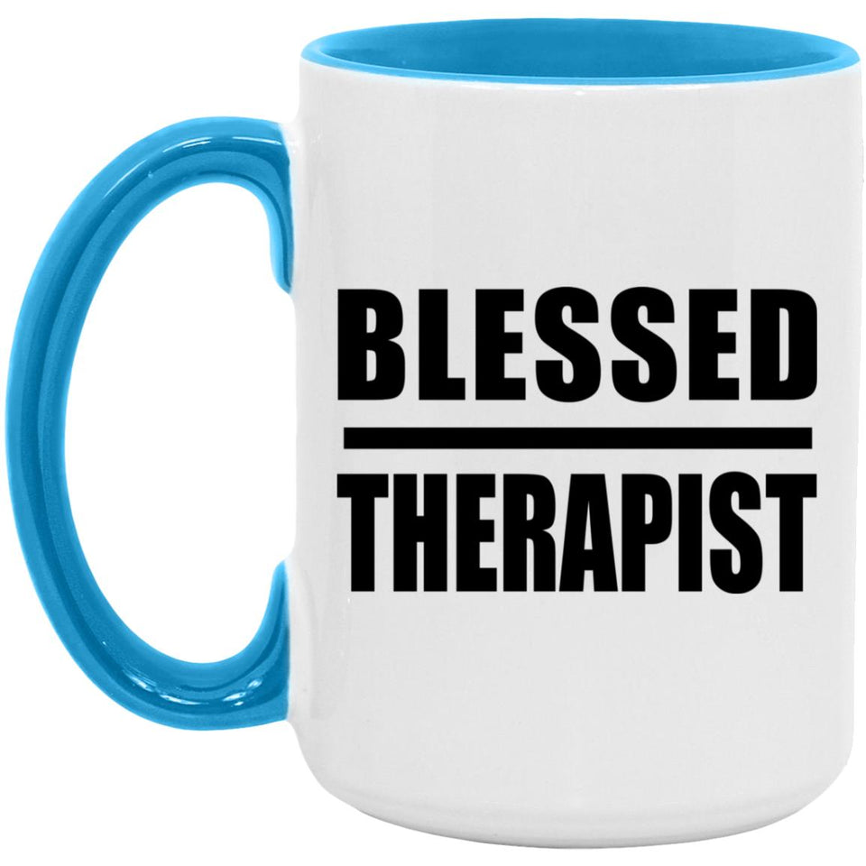 Blessed Therapist - 15oz Accent Mug Blue
