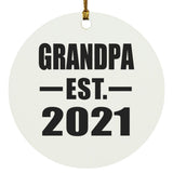 Grandpa Established EST. 2021 - Circle Ornament