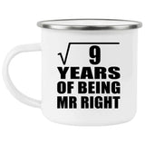 3rd Anniversary Square Root of 9 Years of Being Mr Right - 12oz Camping Mug