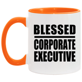 Blessed Corporate Executive - 11oz Accent Mug Orange
