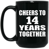 14th Anniversary Cheers To 14 Years Together - 15oz Coffee Mug Black