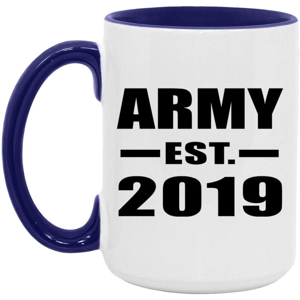 Army Established EST. 2019 - 15oz Accent Mug Purple