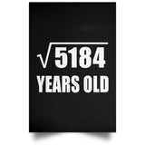 72nd Birthday Square Root of 5184 Years Old - Poster Portrait