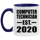 Computer Technician Established EST. 2020 - 11oz Accent Mug Purple