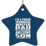 Proud Technical Writer Dad Of Awesome Son - Star Ornament