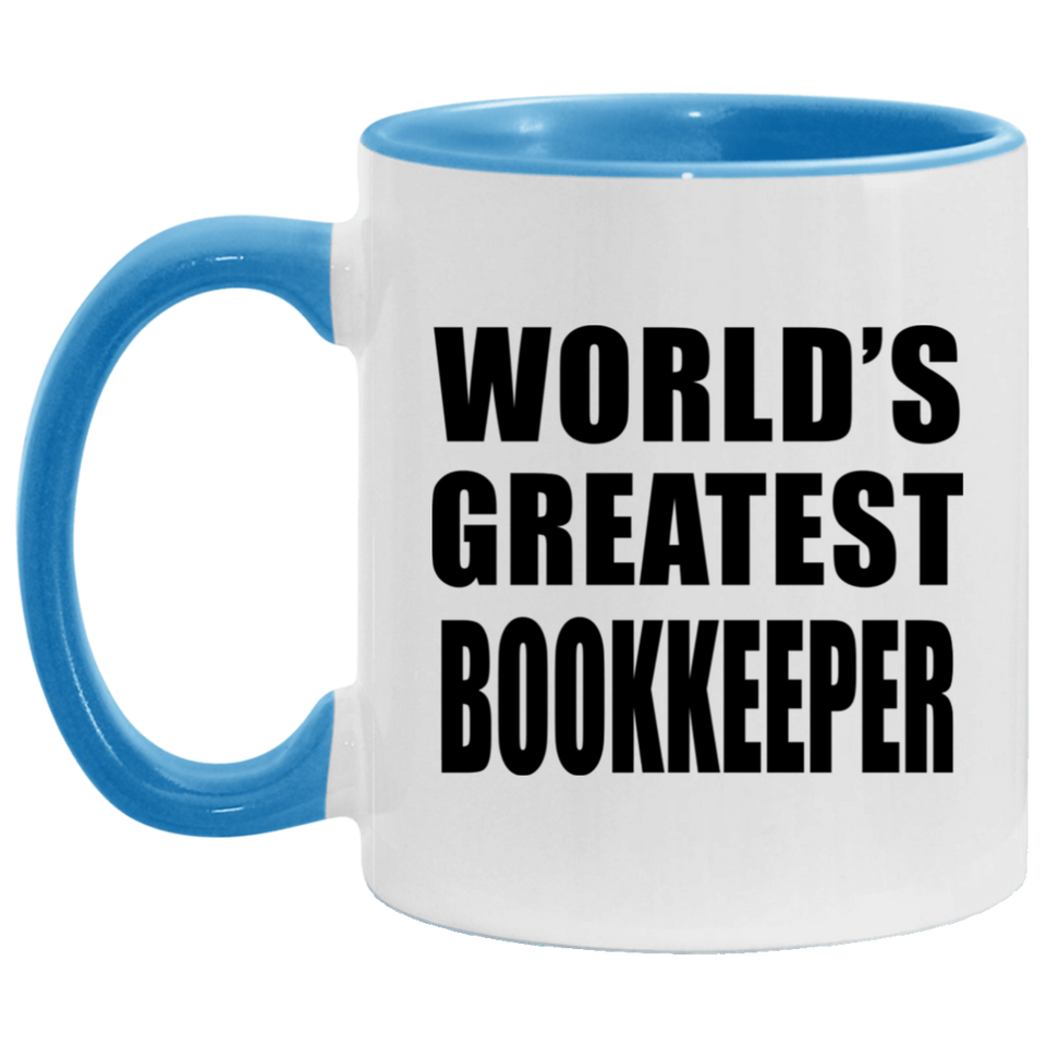 World's Greatest Bookkeeper - 11oz Accent Mug Blue