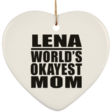 Lena World's Okayest Mom - Heart Ornament
