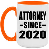 Attorney Since 2020 - 15oz Accent Mug Orange