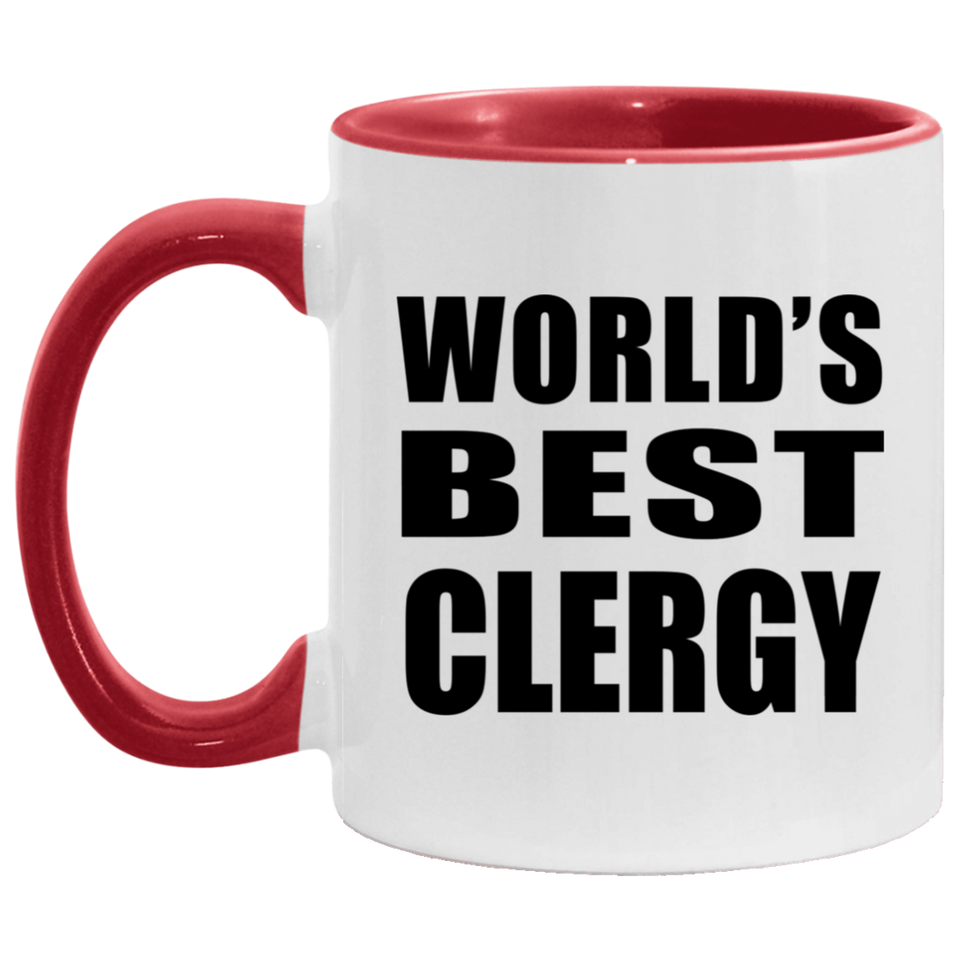 World's Best Clergy - 11oz Accent Mug Red