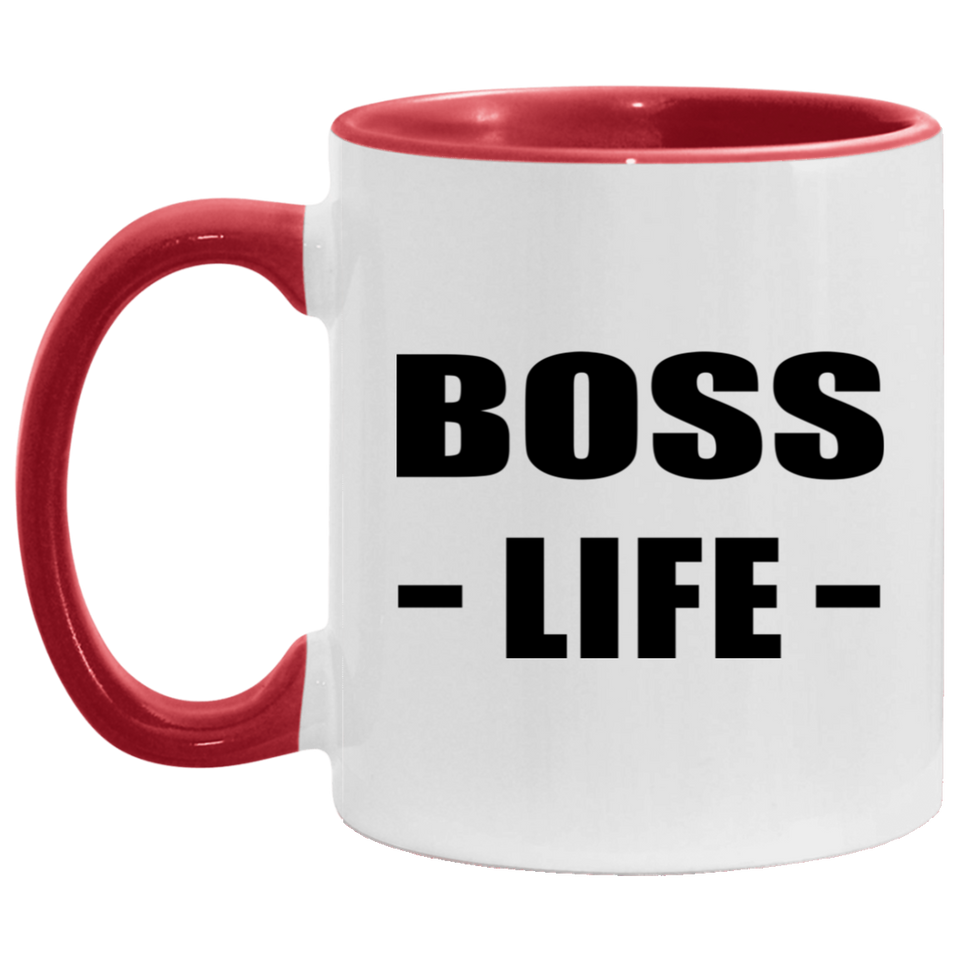 Boss Life - 11oz Accent Mug Red