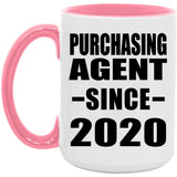 Purchasing Agent Since 2020 - 15oz Accent Mug Pink