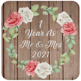 1st Anniversary 1 Year As Mr & Mrs 2021 - Drink Coaster B