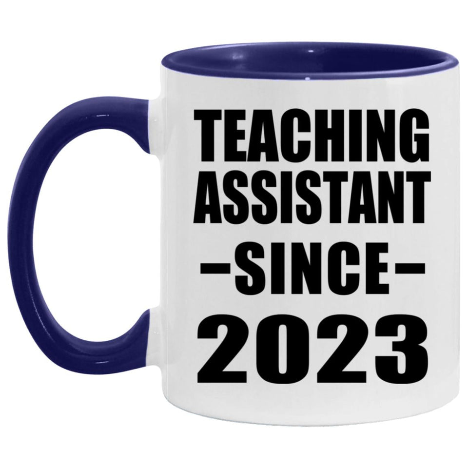 Teaching Assistant Since 2023 - 11oz Accent Mug Purple