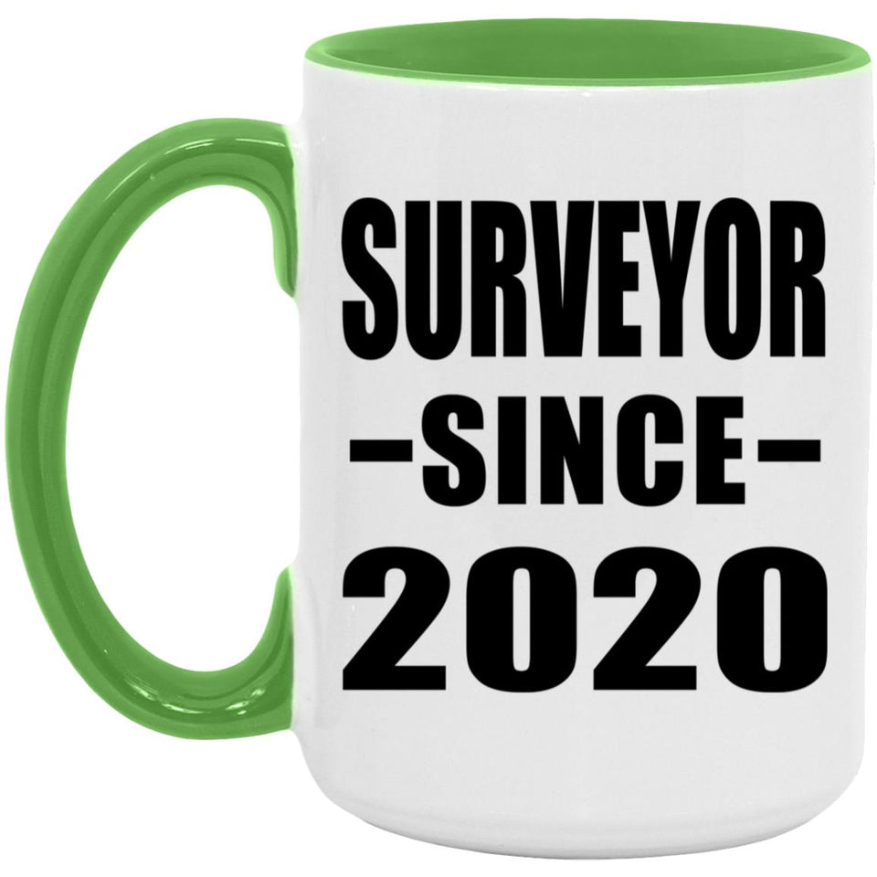 Surveyor Since 2020 - 15oz Accent Mug Green