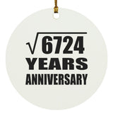 82nd Anniversary Square Root of 6724 Years Anniversary - Circle Ornament