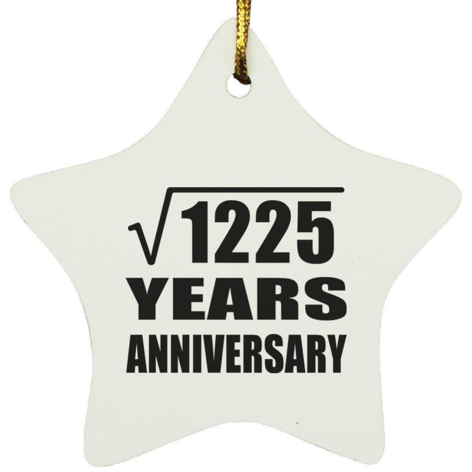 35th Anniversary Square Root of 1225 Years Anniversary - Star Ornament
