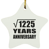 35th Anniversary Square Root of 1225 Years Anniversary - Star Ornament