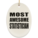 Most Awesome Statistician - Oval Ornament