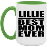 Lillie Best Mom Ever - 15oz Accent Mug Green