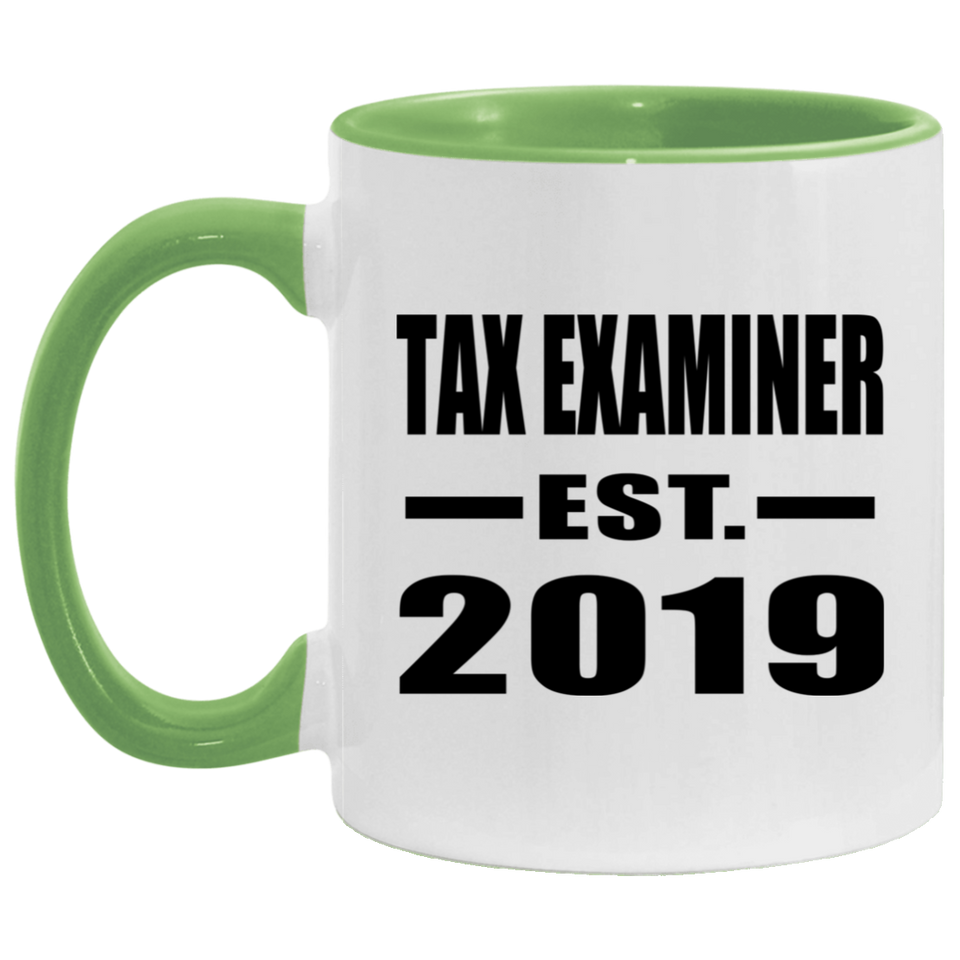 Tax Examiner Established EST. 2019 - 11oz Accent Mug Green