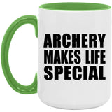 Archery Makes Life Special - 15oz Accent Mug Green