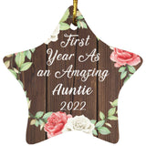 First Year As An Amazing Auntie 2022 - Star Ornament A