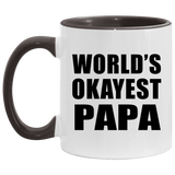 World's Okayest Papa - 11oz Accent Mug Black