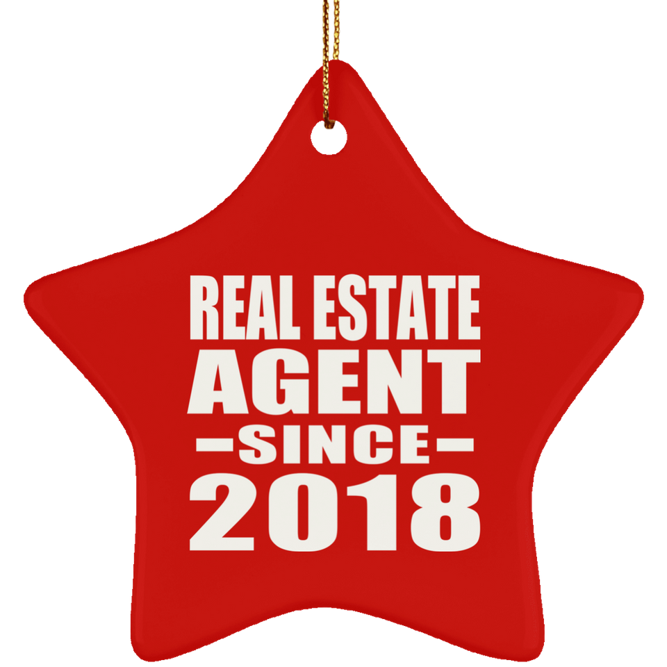 Real Estate Agent Since 2018 - Star Ornament