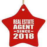 Real Estate Agent Since 2018 - Star Ornament