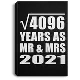 64th Anniversary Square Root of 4096 Years As Mr & Mrs 2021 - Canvas Portrait