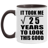 5th Birthday Took Square Root of 25 Years To Look Good - 11oz Accent Mug Black