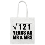 11th Anniversary Square Root of 121 Years As Mr & Mrs - Tote Bag White