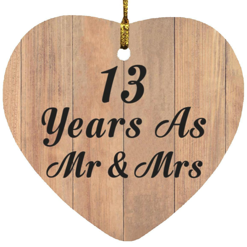13 Years As Mr & Mrs - Heart Ornament C