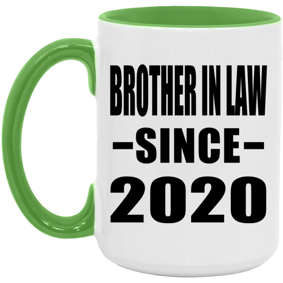 Brother In Law Since 2020 - 15oz Accent Mug Green