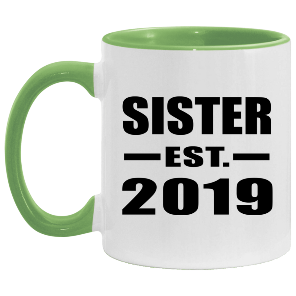 Sister Established EST. 2019 - 11oz Accent Mug Green