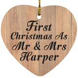 First Christmas As Mr & Mrs Harper - Heart Ornament C