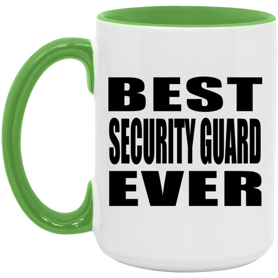 Best Security Guard Ever - 15oz Accent Mug Green