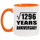 36th Anniversary Square Root of 1296 Years Anniversary - 11oz Accent Mug Orange