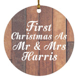 First Christmas As Mr & Mrs Harris - Circle Ornament E