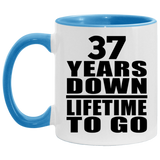 37th Anniversary 37 Years Down Lifetime To Go - 11oz Accent Mug Blue